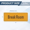 thumbnail image 2 of Uxcell 9"x3" Break Room Sign, 2Pcs Room Door Sign Self-Adhesive Door Sticker Acrylic Wall Signage Easy Installation for Indoor Outdoor Home Business, Light Orange with Charcoal Gray Text, 2 of 6