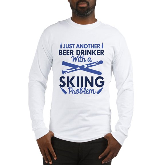 CafePress - Beer Drinker Skiing Long Sleeve T Shirt - Unisex Cotton Long Sleeve T-Shirt