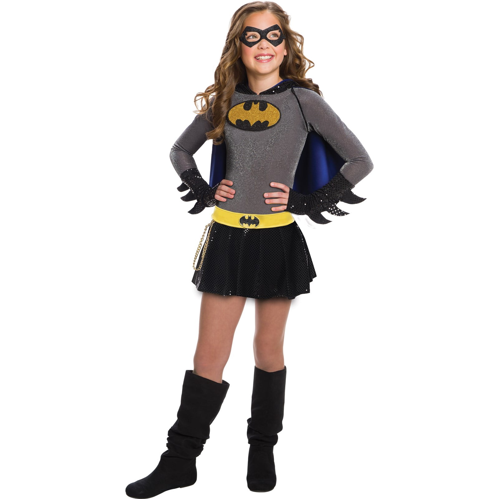 Girls DC Batman Batgirl Jumpsuit Book Day Halloween Fancy Dress Costume Outfit 