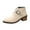 Beige, variant on Xfvqtps Buckle Strap Ankle Boots for Women Chunky Heel Pointed Toe Chelsea Boots with Studded Accents Slip on Comfortable Fashion Winter Shoes Beige