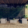 thumbnail image 1 of vidaXL 10 Piece Garden Lounge Set with Cushions Poly Rattan Grey, 1 of 5
