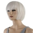 thumbnail image 5 of Las mujeres de pelo corto realista Cool Handsome Peluca Peluca de moda del pelo de las niñas peluca blanca, 5 of 5