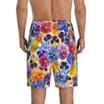 thumbnail image 3 of Easygdp The Garden Tricolor Pansy Flower Men's Short Pajama Pants, Sleep Shorts, Household Pants, Casual Pants with Pockets - Medium, 3 of 9