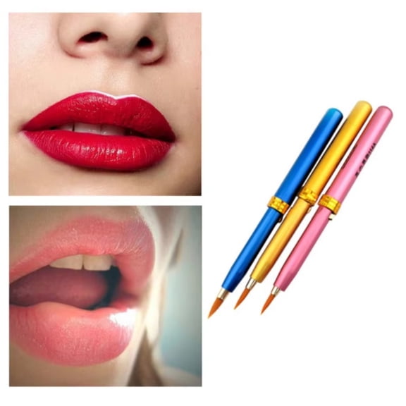 2Pcs Retractable Portable Makeup Lip Brushes Cosmetic Eyeshadow Brush with Cap Women Makeup Tools