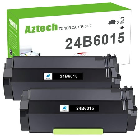 Aztech 2-Pack Compatible Toner for Lexmark 24B6015 M5155 M5163 M5170 XM5163 XM5170 Printer (Black) Established in 2011  Aztech is an international high-tech printer supplies company specializing in R&D  manufacturing  and sale. Our Aztech toner cartridges & printer ink are sold all over the world and we deliver cartridges that are produced according to the highest quality standards. Product Specification: Brand: Aztech Compatible Toner Cartridge Replacement for: Lexmark 24B6015 Compatible Toner Cartridge Replacement for Printer: Lexmark M5155/ M5163/ M5170/ XM5163/ XM5170 Pack of Items: 2-Pack Ink Color: 2 * Black Page Yield (based upon a 5% coverage of A4 paper): 2*35 000 Pages Cartridge Approx.Weight : 5.38 Pounds Cartridge Dimensions (Per Pack): 14.17 x 6.3 x 7.09 Inches Package Including: 2-Pack Toner Cartridge