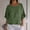 Army Green, variant on Ussuma Women' Tops Elbow Sleeve Ruffle Hem Solid Color Cotton and Linen Loose Blous Elegant Comfortable Women's Summer Tops and Blouses for Work or Home or Beach Party