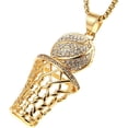 thumbnail image 2 of Jinsinto Mens 18k Gold Silver Plated Basketball Rim CZ Inlay Pendant Hip Hop Box Chain gold, 2 of 5