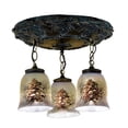 thumbnail image 2 of 17 Inch Wide painted pinecone flushmount, 2 of 2