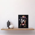 thumbnail image 2 of Rottweiler in Bow Tie and Multicoloured Top Hat Artwork Framed Wall Art Print A4, 2 of 4