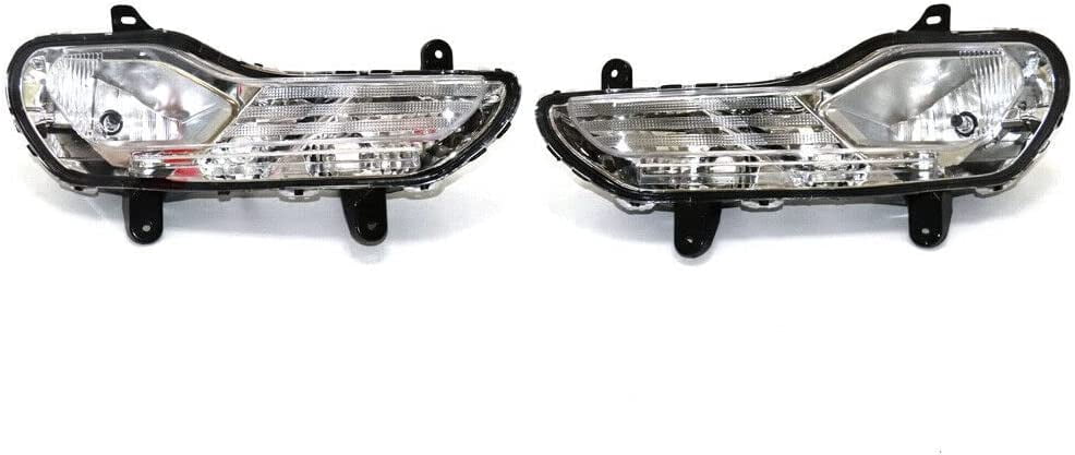DENEST For 2013 2014 2015 2016 Ford Escape Fog Light Assembly, Driver and Passenger Side Bumper Fog Light Lamp Left+Right Clear Lens Bumper Fog Light Lamp