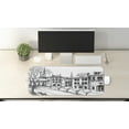 thumbnail image 2 of City Computer Mouse Pad, Hand Drawn Outdoor Sketch of Autumn in Old European Town Buildings, Rectangle Non-Slip Rubber Mousepad Large, 31" x 12" Gaming Size, Charcoal Grey White, by Ambesonne, 2 of 2