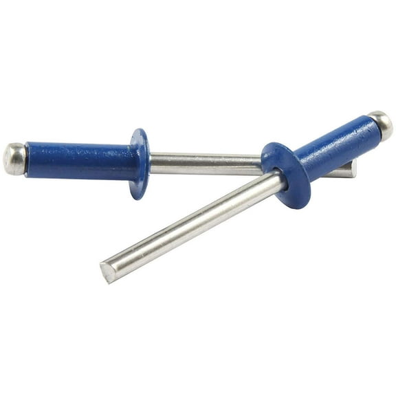 Allstar Performance ALL18135 Rivet - 3/8 in Head - 3/16 in Mandrel - 1/4-3/8 in Grip Range - Aluminum - Chevron Blue Paint - Set of 250