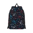 thumbnail image 2 of Bixox Joystick Gamepad Printing Canvas Backpack Lightweight Casual Travel Backpack School Backpack Fits 15.6 Inch Notebook, 2 of 5