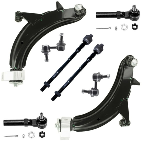 Detroit Axle - 8pc Front End Suspension Kit for 2003 2004 2005 Subaru Forester 2 Lower Control Arms with Ball Joints Assembly 2 Sway Bar End Links 4 Inner Outer Tie Rod Ends Replacement