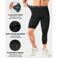 thumbnail image 4 of Niksa 2 Pack Men's Compression Pants, 3/4 One Leg Compression Tights Men Basketball Leg Sleeve Athletic Base Layer Leggings, 4 of 9