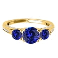 thumbnail image 2 of Mauli Jewels Rings for Women 1.56 Carat Diamond And Round Shaped Tanzanite Ring 4-prong 10K Yellow Gold, 2 of 6