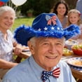 thumbnail image 2 of Yvsxxv Blue Patriotic Star Bow Western Cowgirl Hat, Independence Day Party Hat, 1 Pc, 2 of 7