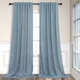 thumbnail image 1 of Cortinas Pitalk de lino azul de 213 cm de longitud con filtro de luz, 1 of 8