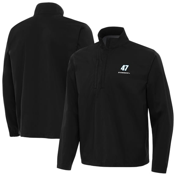 Men's-Antigua Black Ricky Stenhouse Jr. Brisk Quarter-Zip Pullover Jacket