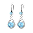 thumbnail image 2 of Riguas 1 Pair Women Hanging Earrings Blue Rhinestone Water Drop Shape Drop Earrings Hollow Out Dangling Earrings for Prom Party Datings, 2 of 7