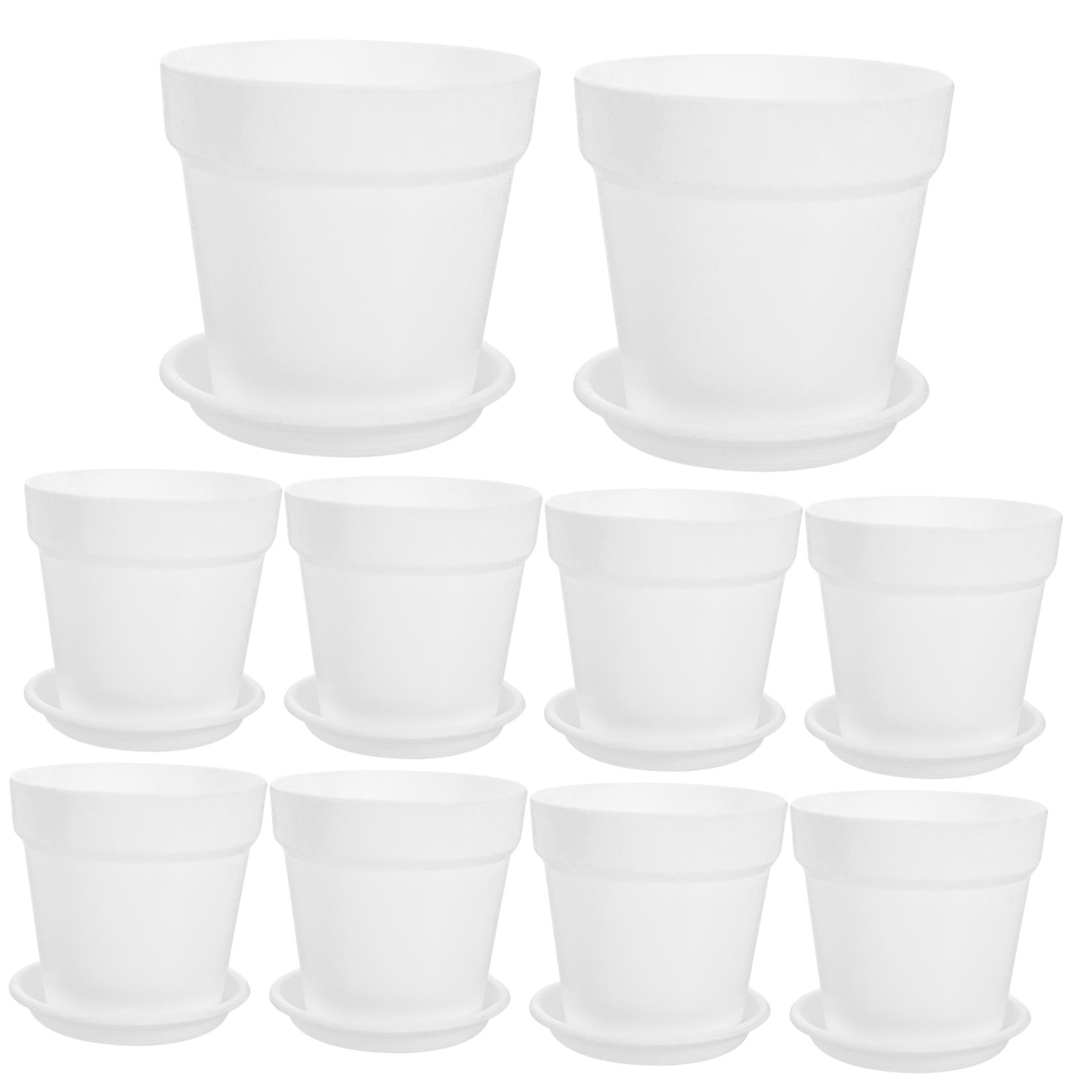 WHAMVOX 10 Sets Gardening Flowerpot Planter Plants Pots White