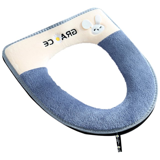 Soft Plush Zipper Wc Mat Universal Soft Toilet Seat Cover with Handle Toilete Accessories