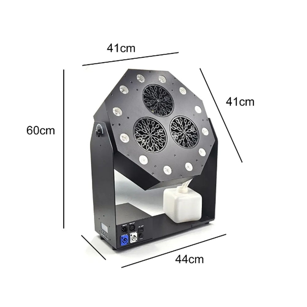 Jacmui Volcano Bubble Machine 3-Nozzle Design, RGBW, Big Bubble Storm