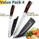 thumbnail image 4 of Paquete de 2 Cuchillos de Chef Japoneses, Acero Inoxidable Alto Carbono, Ultra Afilados con Mango Ergonómico y Patrón Martillado Irregular para Cortar y Rebanar, 4 of 6