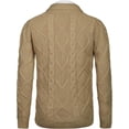 thumbnail image 4 of Coofandy mens shawl collar cardigan sweater slim fit button down cable knitted sweater with pockets, 4 of 7