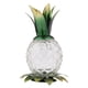 thumbnail image 2 of Lámpara de mesa decorativa de cristal con luz LED en forma de piña con energía solar Blanco, 2 of 9