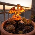 thumbnail image 4 of 2-Pack Dragon Legacy Pumpkin Solar Garden Light, Resin Glowing Dragon Sculpture Stake Lamp, Auto Dusk Dawn Solar LED Figurine, Waterproof Outdoor Decor for Lawn Patio Backyard Walkway,Halloween Decor, 4 of 9