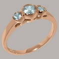 thumbnail image 2 of LBG British Made 9k Rose Gold Natural Aquamarine Womens Engagement Ring - 33 size options - Size 6, 2 of 7