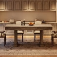 thumbnail image 1 of Ourlova Dining Table for 6 to 8 with 2 Drawers Wooden Kitchen Table with Double Pedestal Large Tabletop 8 Ft Large Rectangular Dinner Table with Sturdy Frame for Kitchen Office-Rustic Gray, 1 of 7