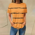 thumbnail image 3 of Fesfesfes Womens T Shirt Women Casual Printed Short Sleeve Round-Neck Pullover Blouse T-shirt Tops Tee Shirts Womens XL(US:10), 3 of 4