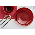 thumbnail image 2 of Crown Display™ 200 Piece Burgundy And Gold Rimmed Disposable Plastic Plates For Party And Cutlery Set - Service For 40, 2 of 6