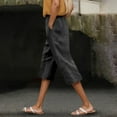 thumbnail image 2 of Relaxed Fit Pants Women Womens Capri Pants Women's Casual Pants Elastic Waist Cropped Drawstring Trousers Comfortable Everyday Wear For Spring Summer Fall, 2 of 6