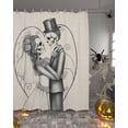 thumbnail image 2 of Halloween Shower Curtain Set ，Waterproof Fabric Shower Curtains Skeleton Couple Skull Spooky Horror Shower Curtains for Bathroom,Bathroom Decor 36"x72", 2 of 6