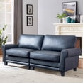 thumbnail image 2 of BUIORD 76" Loveseat Sofas and Couches, Pets Friendly Leather 2-Seater Couch with Rolled Arm, Upholstered Sofa with Removable Back Cushion , Modern Couches for Living Room, Black, 2 of 9
