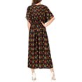 thumbnail image 3 of HAPPY BAY Women's Loungewear Loose Slit Dress Caftan Long Muumuu Nightgown 2X-3X Black-A611, 3 of 3