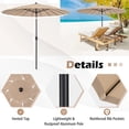 thumbnail image 5 of YYAo Large Sun Umbrella, Umbrella Canopy, 9 Feet Round Patio Umbrella with 18 Fiberglass Ribs-Tan, 5 of 7