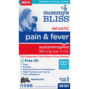 Mommys Bliss Infant Pain + Fever Relief Liquid, Acetaminophen, Berry Flavor, over-the-Counter, 2 fl oz