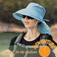 thumbnail image 4 of MAMOWEAR Womens Sun Hat with Ponytail Hole, UPF 50+ Wide Brim Hiking Safari Beach Grdening Fishing Hat with Neck Flap, 4 of 7