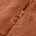 thumbnail image 3 of Lovskoo 2024 Womens Winter Coats Cropped Faux Fur Jacket Thick Warm Long Sleeve Zippered Cardigan Plush Jacket Brown, 3 of 6