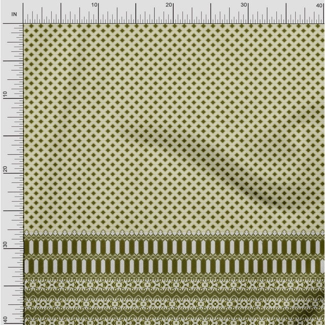 Soimoi Poly Georgette Fabric Geometric Panel Printed Craft Fabric by The Yard 42 Inch Wide