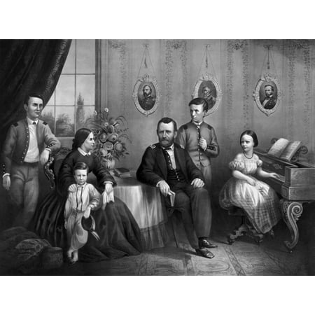 Civil War Print Of General Ulysses S Grant And His Family Canvas Art Civil War Print Of General Ulysses S Grant And His Family Canvas Art