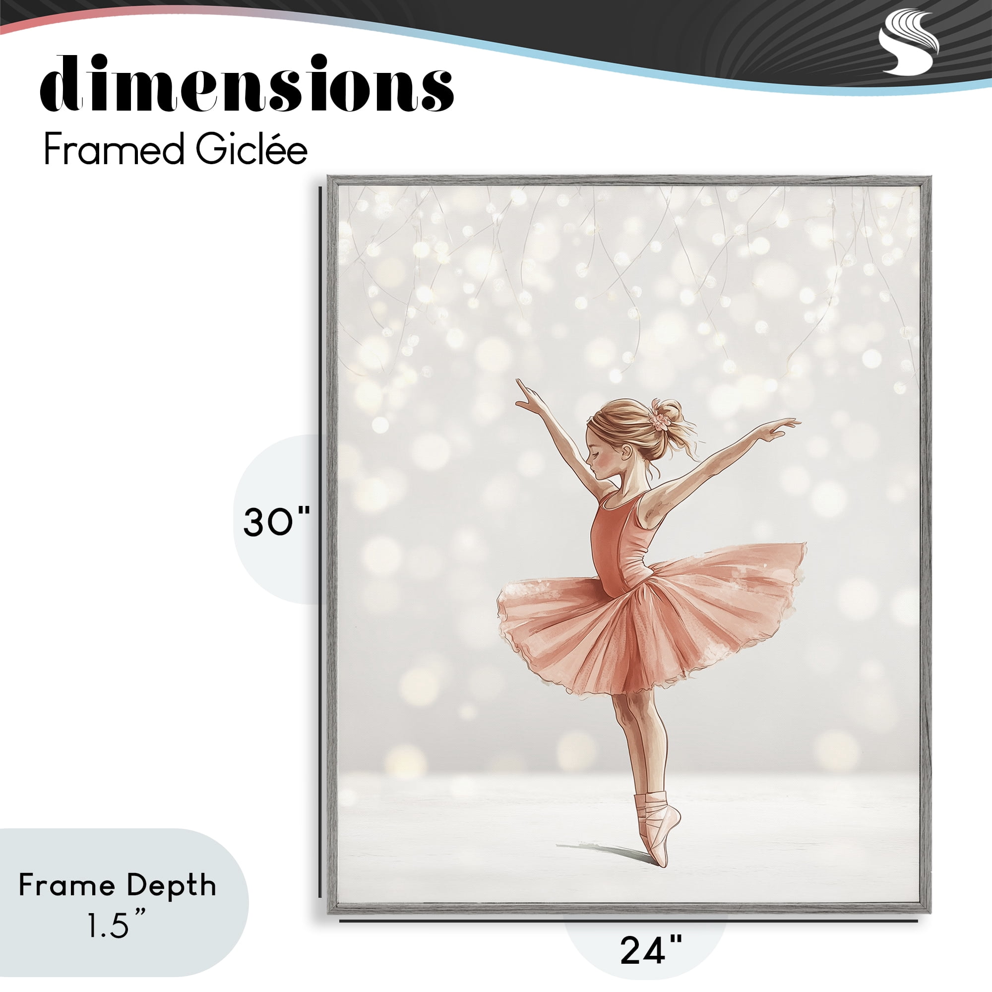 Stupell Industries Dancer In The Light Gray Framed Giclee Art, design by Christine Simpson Art