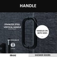 thumbnail image 5 of Frameless Sliding Bathtub Door,lear Tempered Glass, Matte Black Finish, Designed for Smooth Door Closing and Opening, 5 of 14