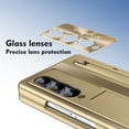 thumbnail image 4 of Dteck for Samsung Galaxy Fold 4 Case with S Pen & Pen Holder, Tempered Glass Screen Protector Hinge Protection PC Case Shockproof Stand Luxury Cover for Galaxy Z Fold 4,Gold, 4 of 8