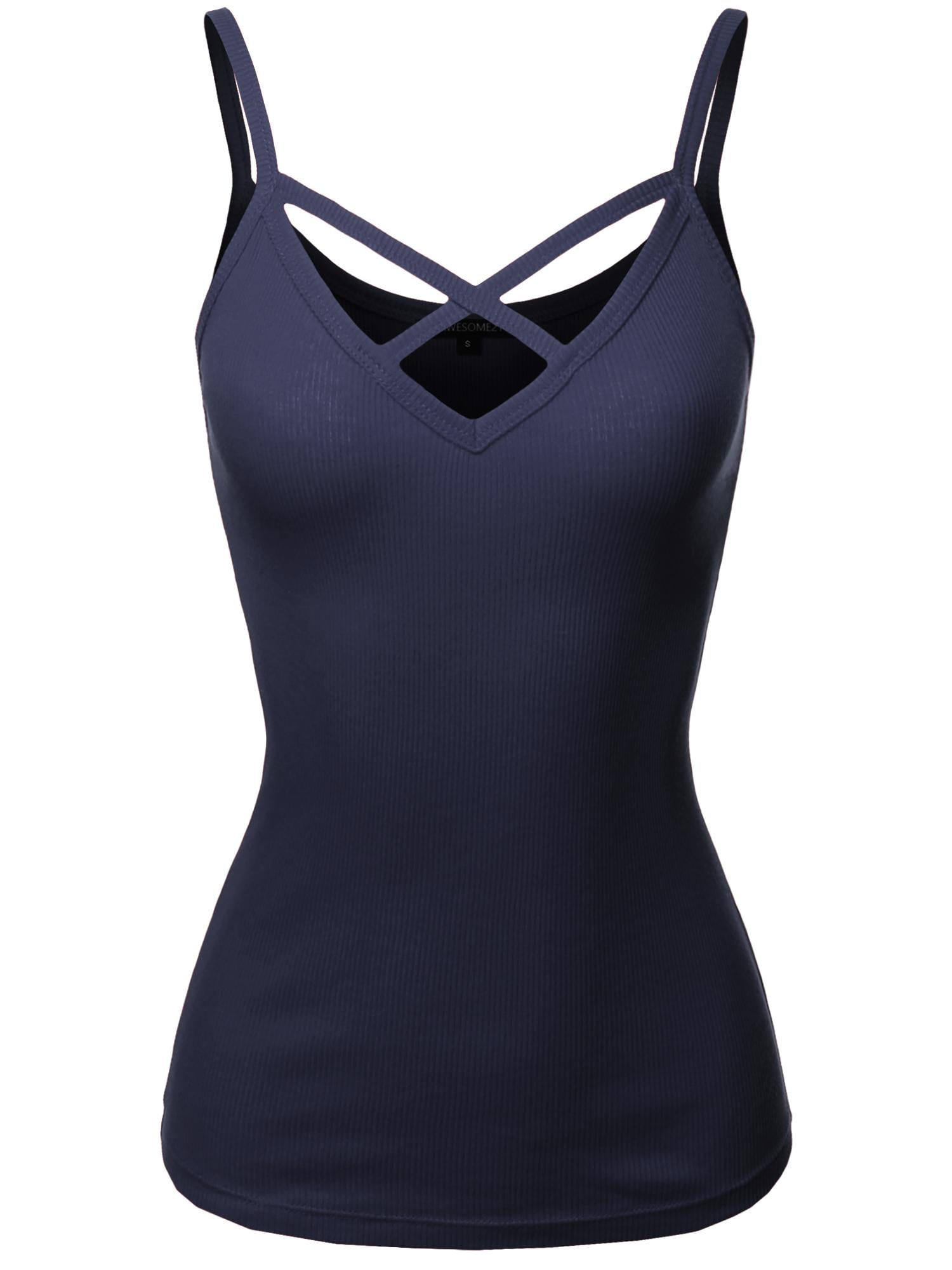 FashionOutfit Women's Solid Ribbed Crisscross Front