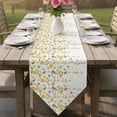 thumbnail image 5 of Flower Yellow Table Runner 48 Inches Long Grey Cherry Blossoms White Background Table Runners for Dining Room Tabletop Dresser Scarf Home Party Banquet Wedding Holiday Decoration, 5 of 9